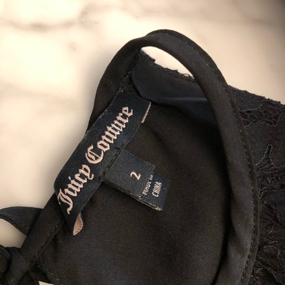 Juicy Couture Scallop Lace Dress Black (2) - Picture 5 of 9